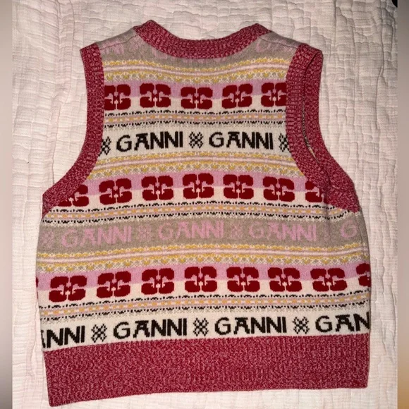 Ganni V-Neck Sweater Vest NWT - Picture 4 of 7